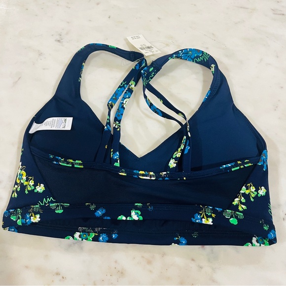 Aerie Offline Navy Floral Sports Bra XS - Picture 3 of 4